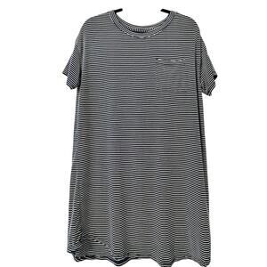 Stars Above Striped Nightgown M Soft Sleep Dress Lounge Tshirt Dress Comfy